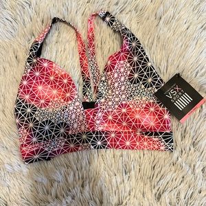 Victoria’s Secret VSX Multicolor Geometric Print Plunge Wireless Sports Bra